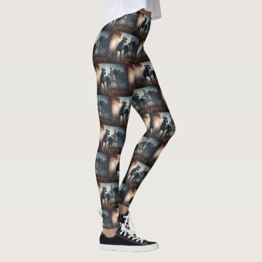 Great Dane Halloween Beängstigend Leggings (Rechts)