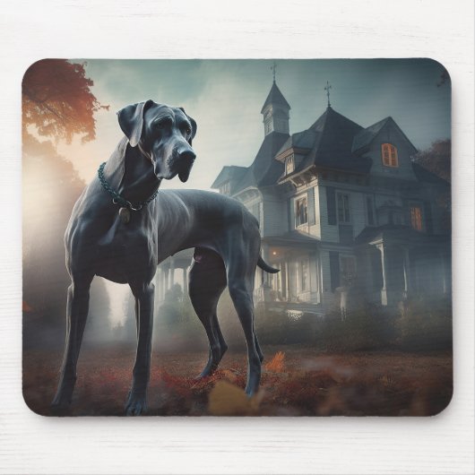 Great Dane Halloween Beängstigend Mousepad (Vorne)