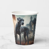 Great Dane Halloween Beängstigend Pappbecher (Rückseite)