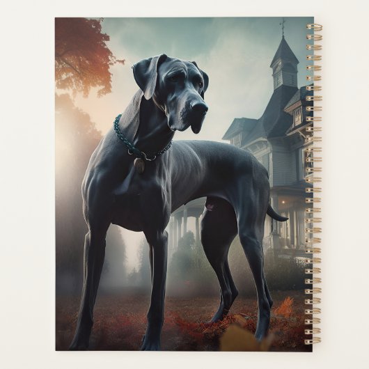 Great Dane Halloween Beängstigend Planer (Rückseite)