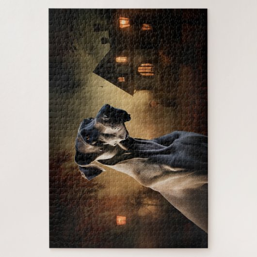 Great Dane Halloween Beängstigend Puzzle (Vertikal)