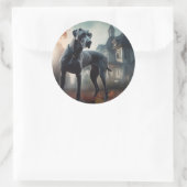 Great Dane Halloween Beängstigend Runder Aufkleber (Tasche)