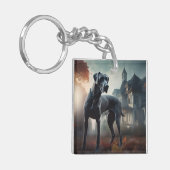 Great Dane Halloween Beängstigend Schlüsselanhänger (Vorderseite links)