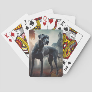 Great Dane Halloween Beängstigend Spielkarten