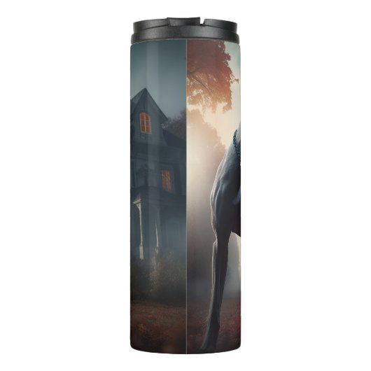 Great Dane Halloween Beängstigend Thermosbecher (Rückseite)