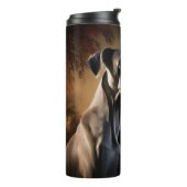 Great Dane Halloween Beängstigend Thermosbecher (Nach links gedreht)