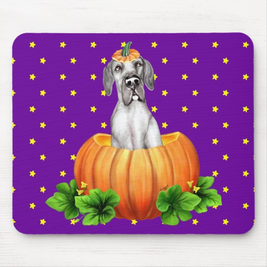 Great Dane Halloween Black UC Dane-O-Lantern Mousepad (Vorne)
