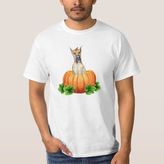 Great Dane Halloween Brindle Dane-O-Lantern T-Shirt (Vorderseite)