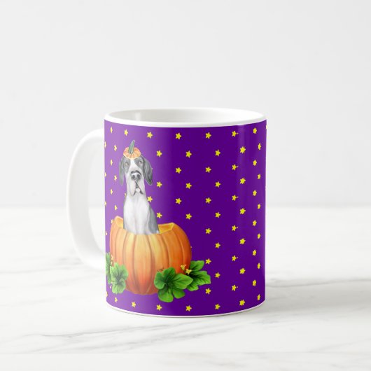 Great Dane Halloween Fawn/Mantal UC Stars Brauch Kaffeetasse (Vorderseite Links)