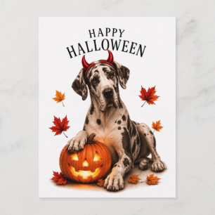 Great Dane Halloween Postkarte