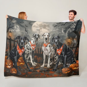 Great Dane Halloween Spooky Fleecedecke