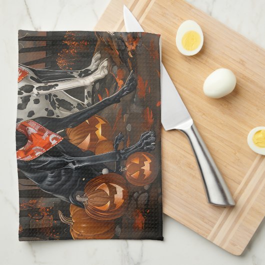 Great Dane Halloween Spooky Geschirrtuch (Viertel Falte)