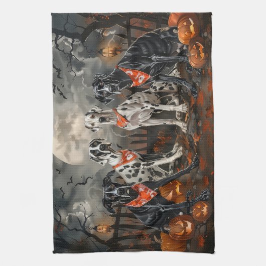 Great Dane Halloween Spooky Geschirrtuch (Vertikal)