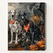 Great Dane Halloween Spooky Notizblock (Rückseite)