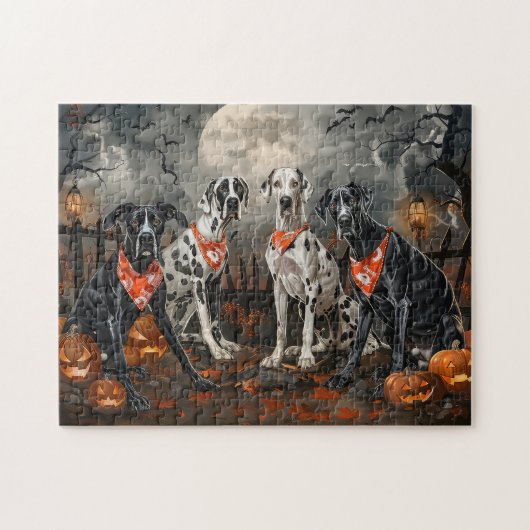 Great Dane Halloween Spooky Puzzle (Horizontal)