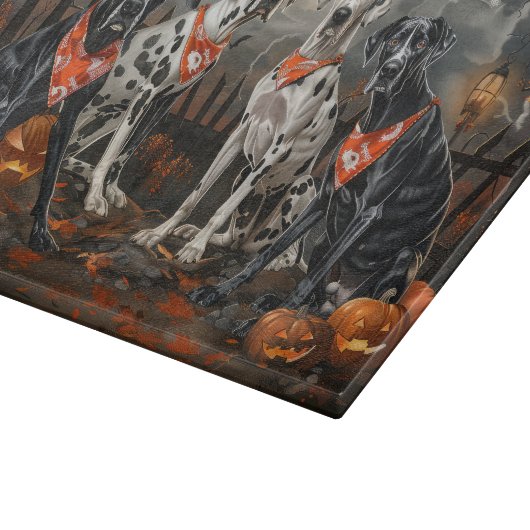 Great Dane Halloween Spooky Schneidebrett (Ecke)