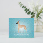 Great Dane Happy Birthday Design Postkarte (Stehend Vorderseite)
