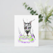 Great Dane Harlequin Birthday Cake Einladung (Stehend Vorderseite)