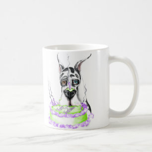 Great Dane Harlequin Birthday Cake Kaffeetasse