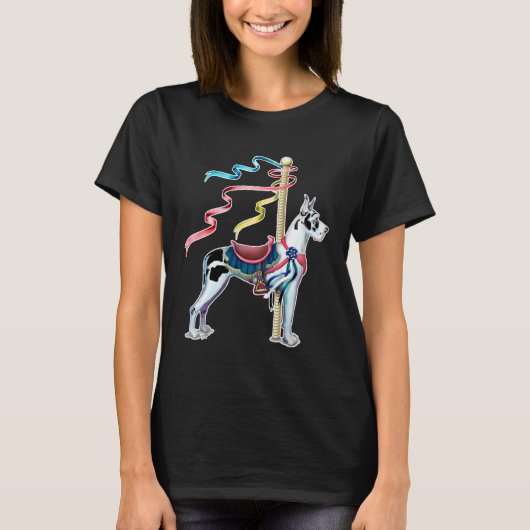 Great Dane Harlequin Carousel T-Shirt (Vorderseite)