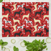 Great Dane Harlequin Fawn Black Danes Geschirrtuch (Gefaltet)