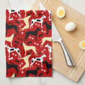 Great Dane Harlequin Fawn Black Danes Geschirrtuch (Viertel Falte)