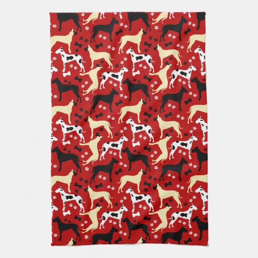 Great Dane Harlequin Fawn Black Danes Geschirrtuch (Vertikal)