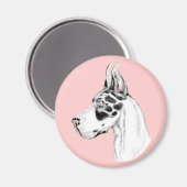 Great Dane Harlequin Feminine Magnet (Vorderseite/Rückseite)