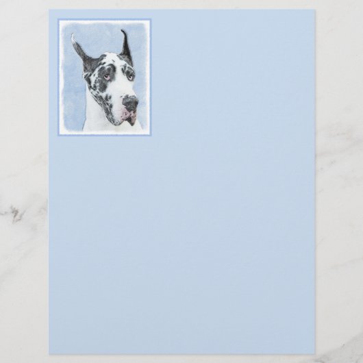 Great Dane (Harlequin) Malerei - Original Dog Art (Vorderseite)