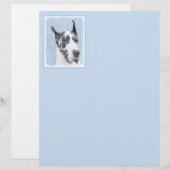 Great Dane (Harlequin) Malerei - Original Dog Art (Vorne/Hinten)