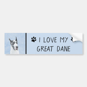 Great Dane (Harlequin) Malerei - Original Dog Art Autoaufkleber