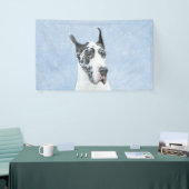 Great Dane (Harlequin) Malerei - Original Dog Art Banner (Messeveranstaltung)