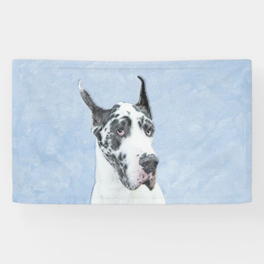 Great Dane (Harlequin) Malerei - Original Dog Art Banner (Horizontal)