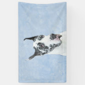 Great Dane (Harlequin) Malerei - Original Dog Art Banner (Vertikal)