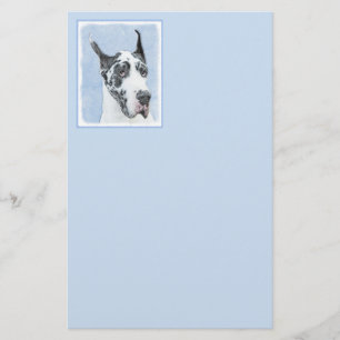 Great Dane (Harlequin) Malerei - Original Dog Art Briefpapier