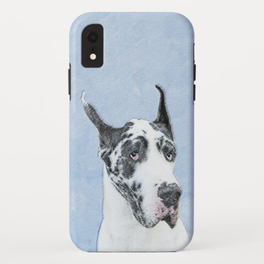 Great Dane (Harlequin) Malerei - Original Dog Art Case-Mate iPhone Hülle (Rückseite)