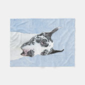 Great Dane (Harlequin) Malerei - Original Dog Art Fleecedecke (Vorderseite (Horizontal))