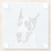 Great Dane (Harlequin) Malerei - Original Dog Art Glasuntersetzer (Rückseite)