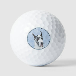 Great Dane (Harlequin) Malerei - Original Dog Art Golfball