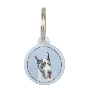 Great Dane (Harlequin) Malerei - Original Dog Art Haustiermarke