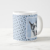 Great Dane (Harlequin) Malerei - Original Dog Art Jumbo-Tasse (Vorderseite Rechts)