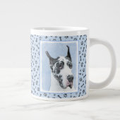 Great Dane (Harlequin) Malerei - Original Dog Art Jumbo-Tasse (Rechts)