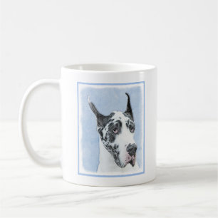 Great Dane (Harlequin) Malerei - Original Dog Art Kaffeetasse