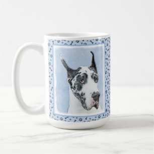 Great Dane (Harlequin) Malerei - Original Dog Art Kaffeetasse