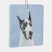 Great Dane (Harlequin) Malerei - Original Dog Art Keramikornament (Rechts)