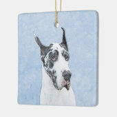 Great Dane (Harlequin) Malerei - Original Dog Art Keramikornament (Links)