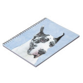 Great Dane (Harlequin) Malerei - Original Dog Art Notizblock (Linke Seite)