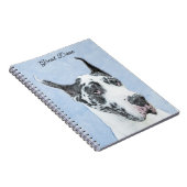 Great Dane (Harlequin) Malerei - Original Dog Art Notizblock (Rechte Seite)
