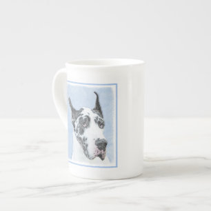 Great Dane (Harlequin) Malerei - Original Dog Art Porzellantasse