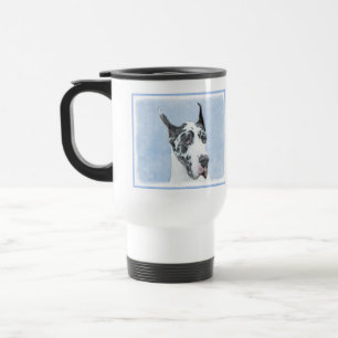 Great Dane (Harlequin) Malerei - Original Dog Art Reisebecher